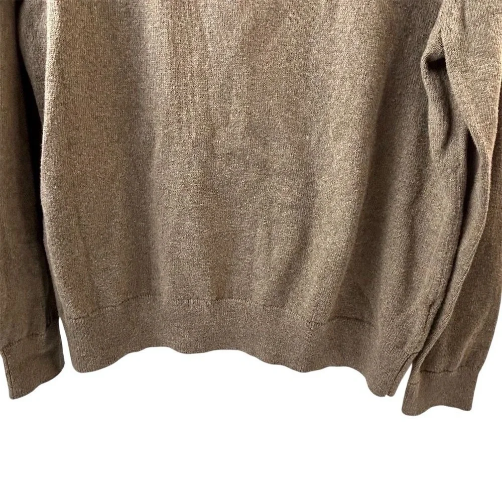 J.Crew Men's Brown Quarter Zip Pullover Sweater Size L Casual‎ Knit - Picture 7 of 9
